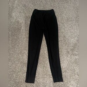 black faux leather leggings